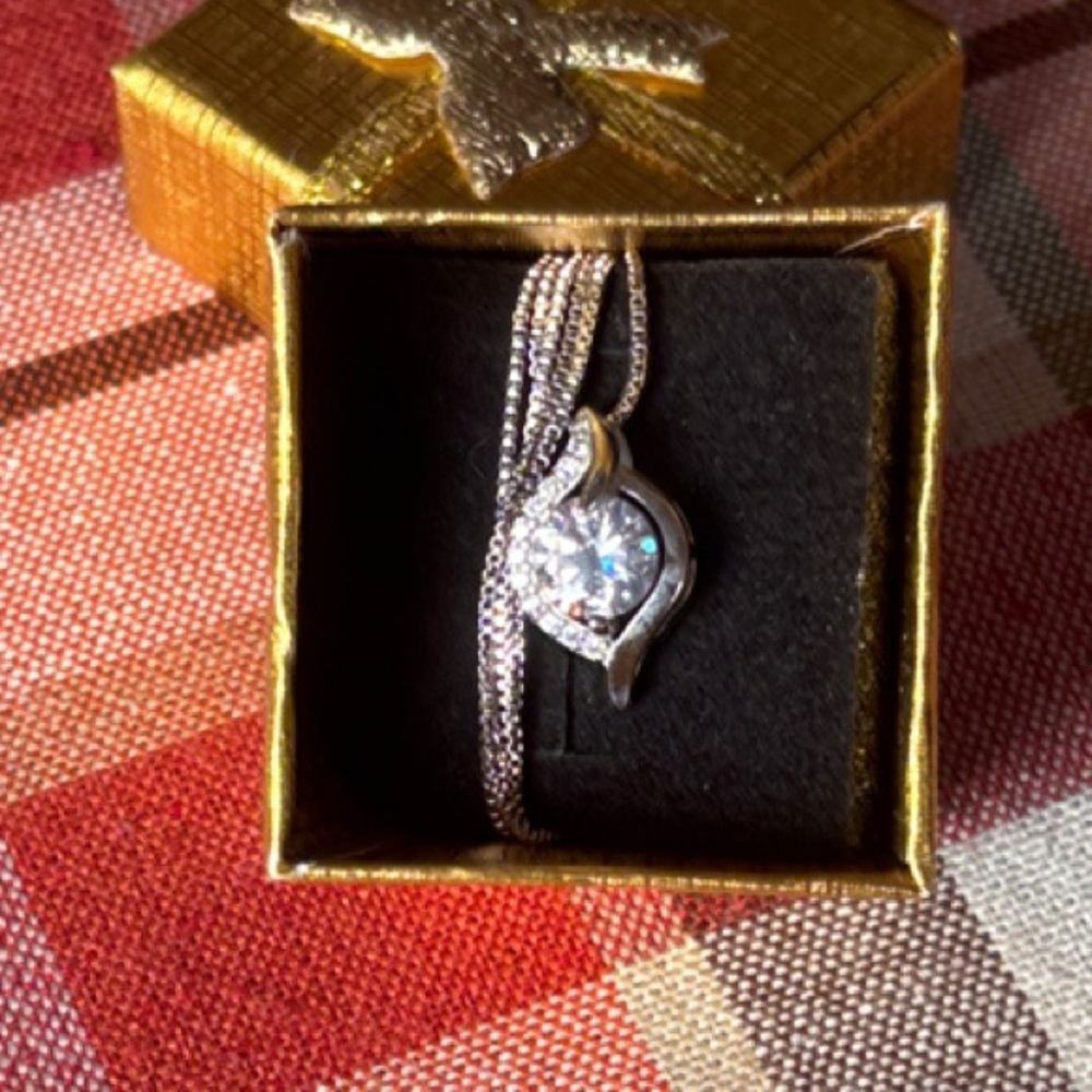 Elegant Sterling Silver/CZ Pendant Necklace